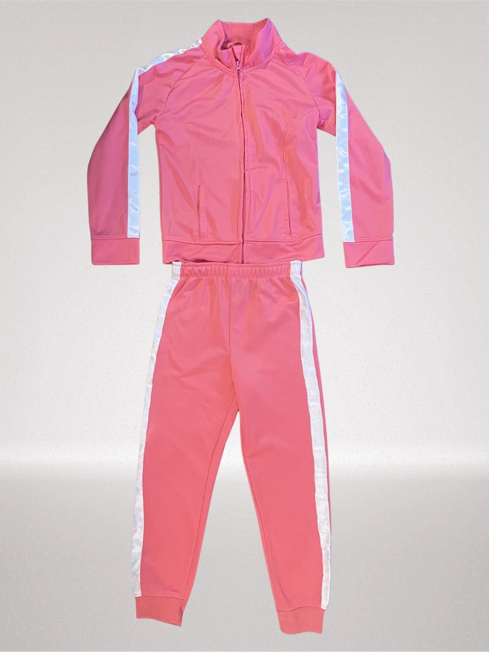 Pro Player Girls Pink Athletic Tracksuit Set Size 6X Zip Jacket & Joggers